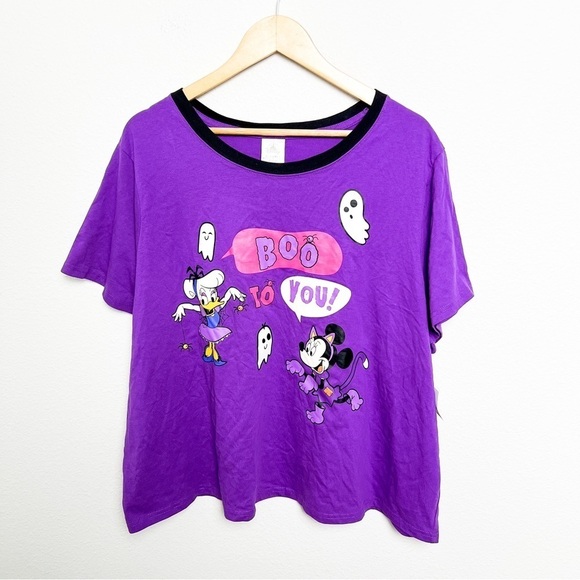 NWT Disney Minnie Daisy Halloween BOO TO YOU Purple T-Shirt Women's size 2X - Picture 2 of 8